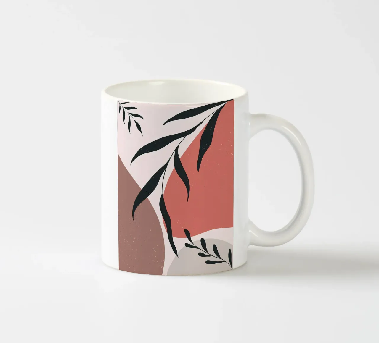 Minimal Leave Abstracte Kunst keramische mok van Locquinn Fuller