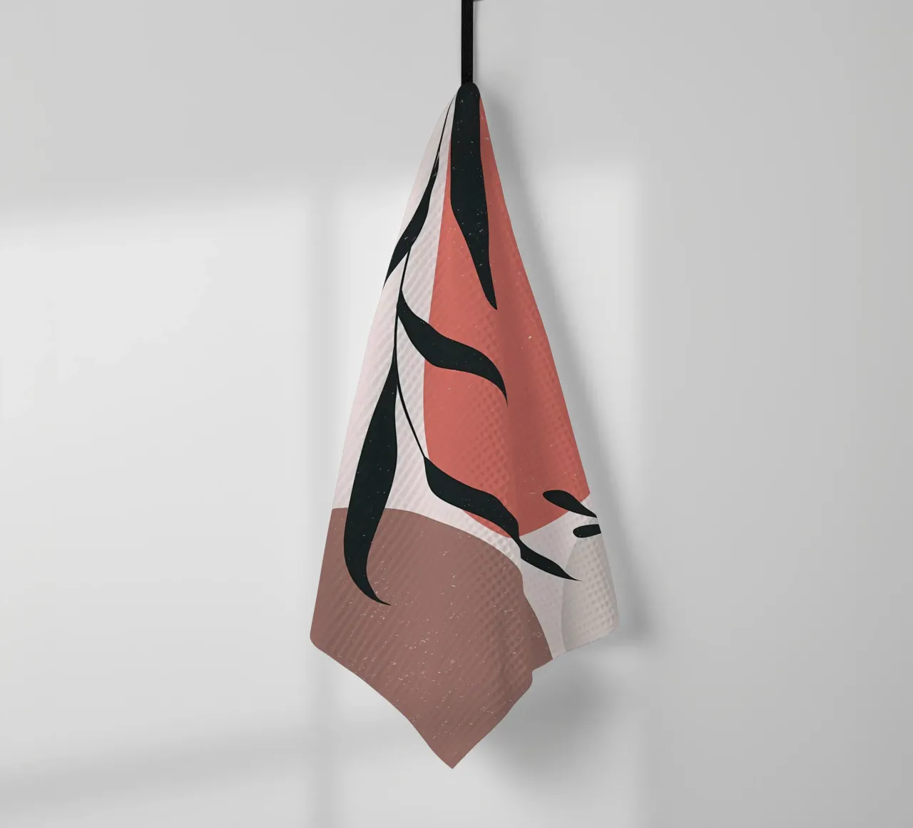 Minimal Leave Abstracte Kunst theedoek van Locquinn Fuller