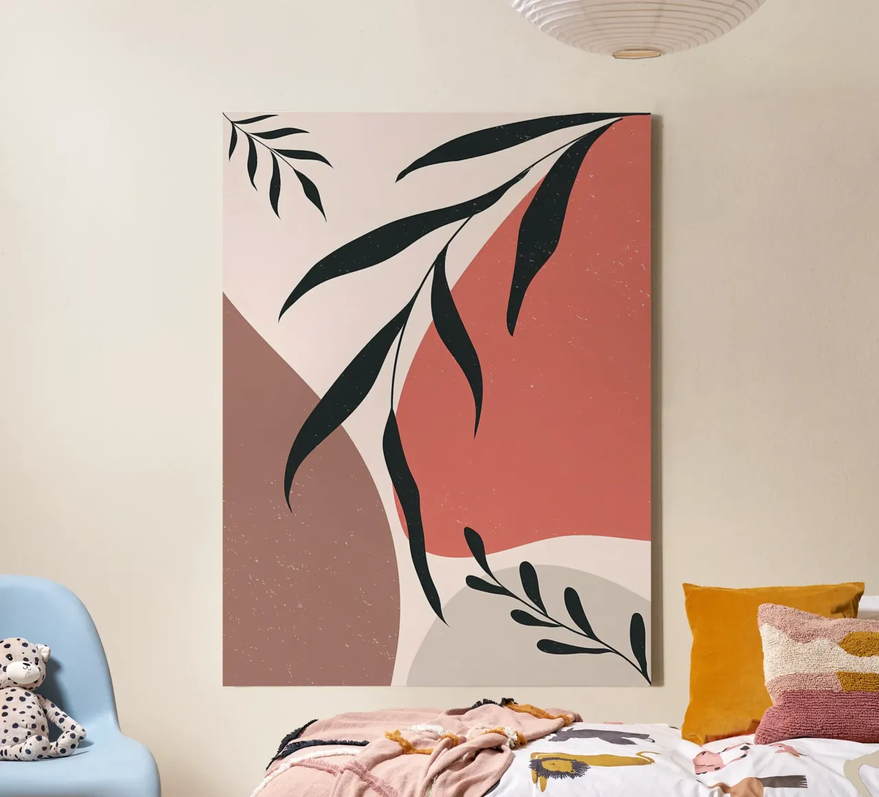 Minimal Leave Abstract Art tela da Locquinn Fuller