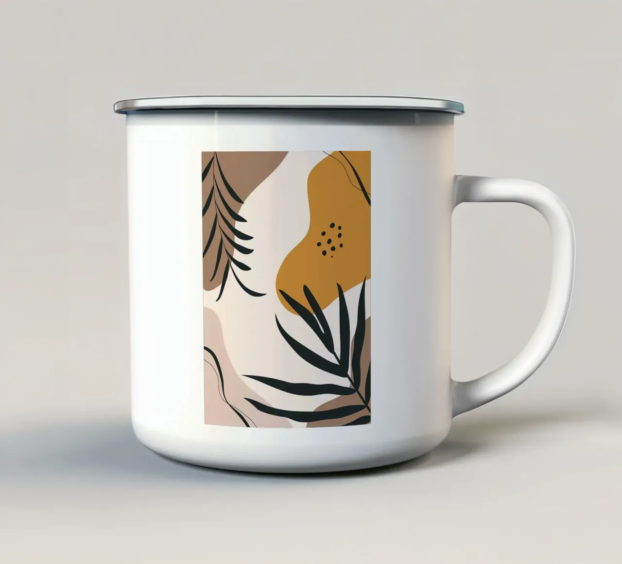 Foglie tropicali minimali tazza in smalto da Locquinn Fuller