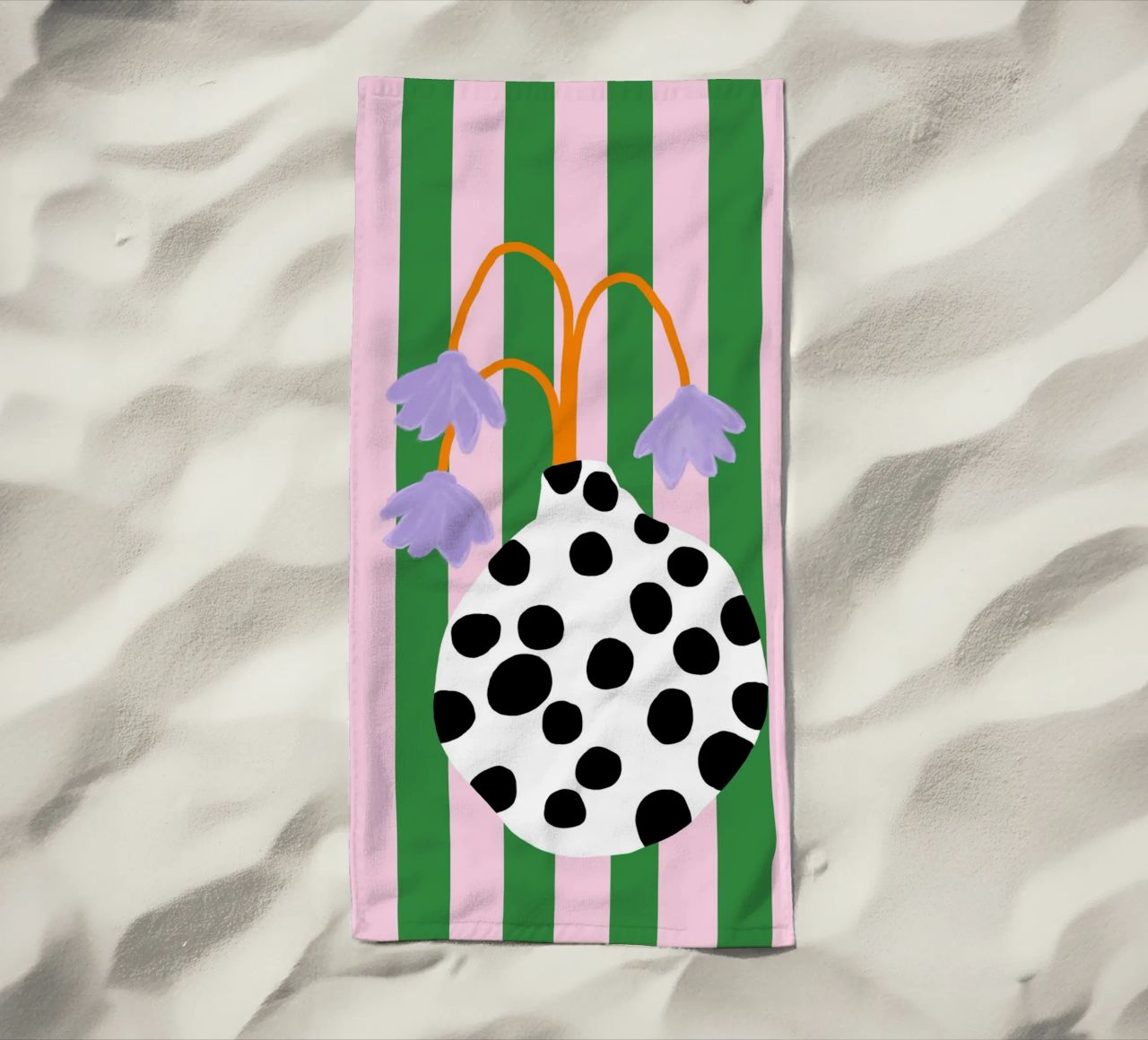 Vasenliebe dots serviette de plage de Hej Ibiza by Ute Arnold
