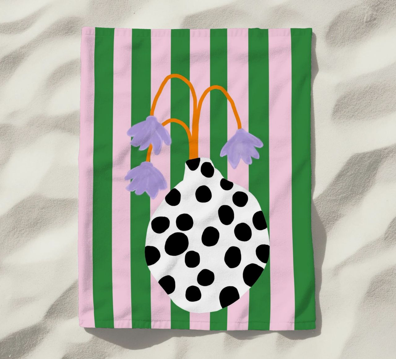 Vasenliebe dots serviette de plage de Hej Ibiza by Ute Arnold