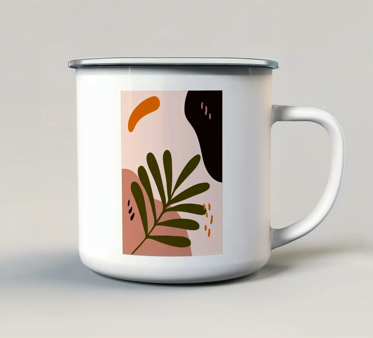 Arte moderna delle foglie tazza in smalto da Locquinn Fuller
