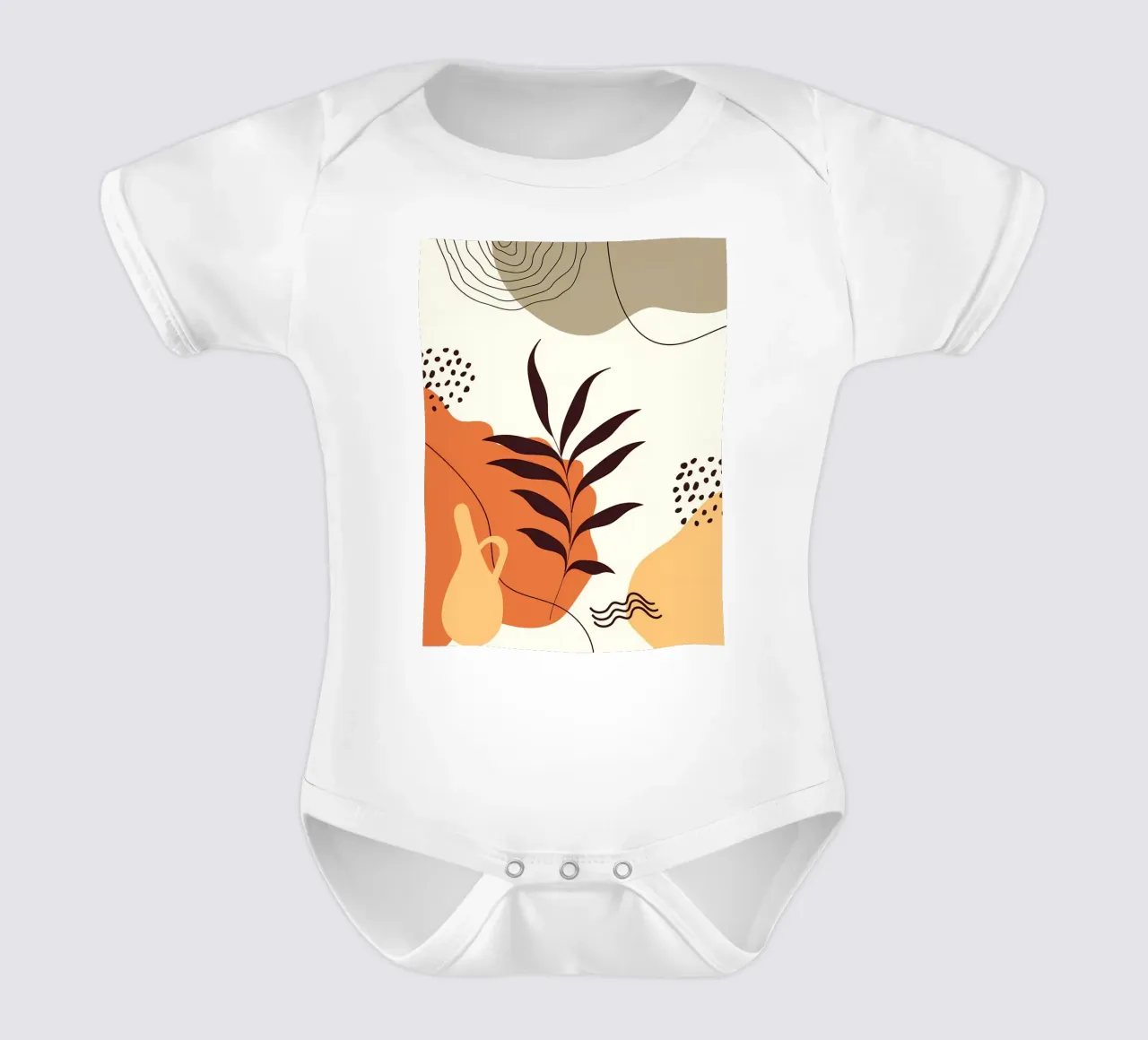 Forme di foglie scandinave body neonato maniche corte da Locquinn Fuller