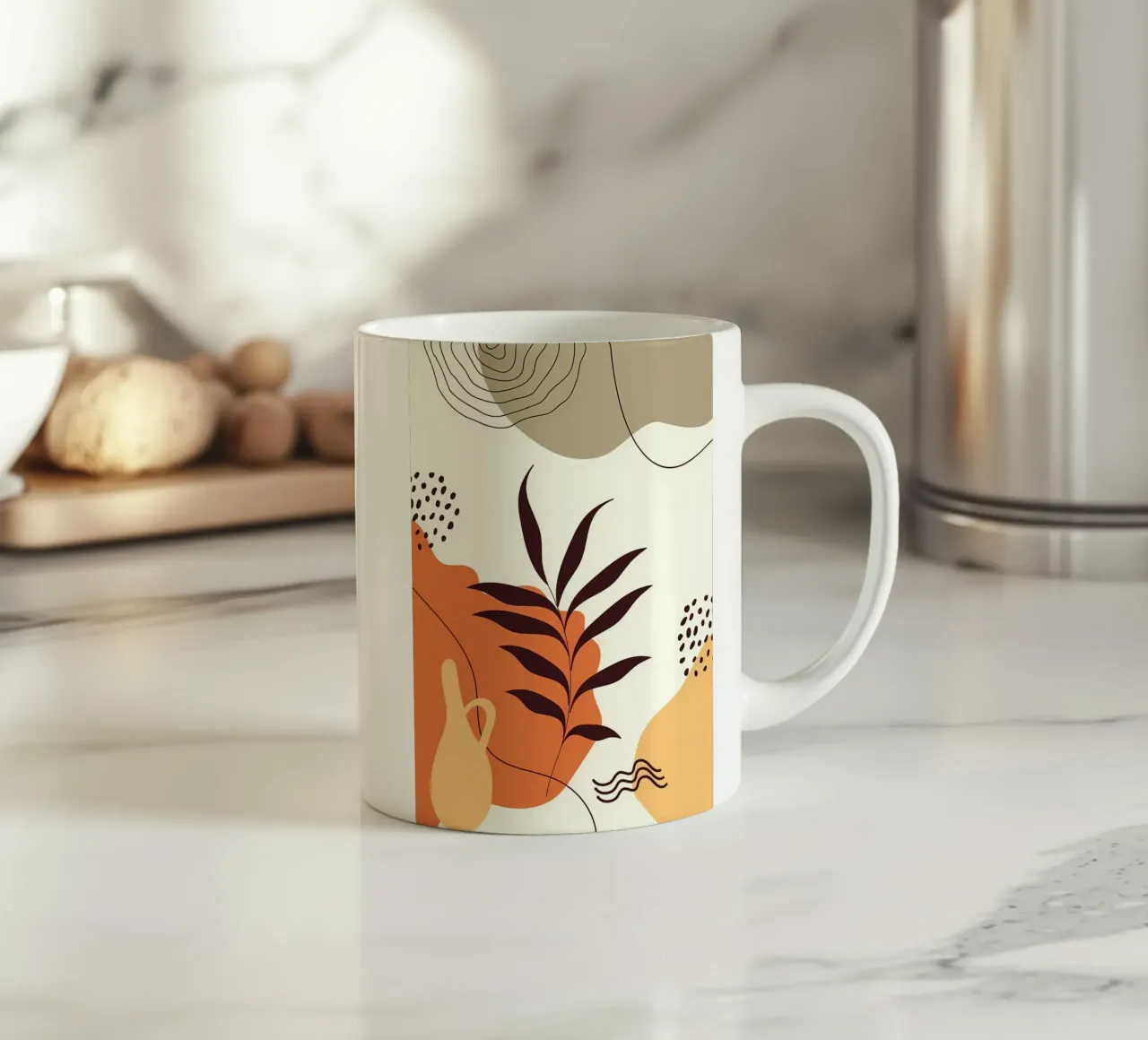 Forme di foglie scandinave tazza in ceramica da Locquinn Fuller