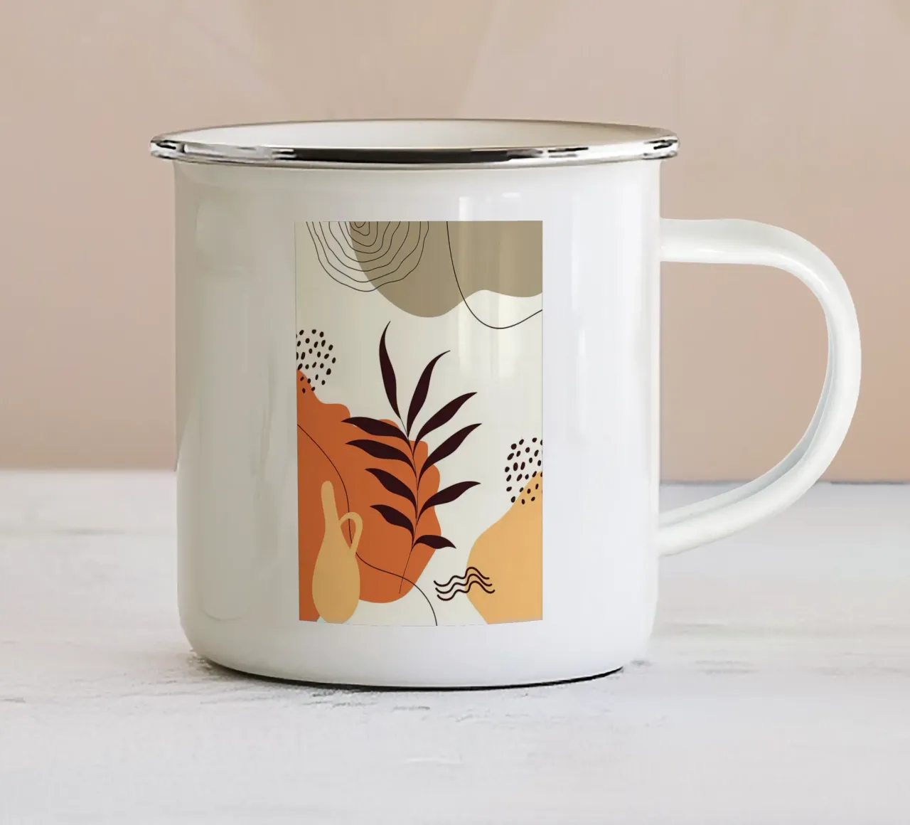 Forme di foglie scandinave tazza in smalto da Locquinn Fuller