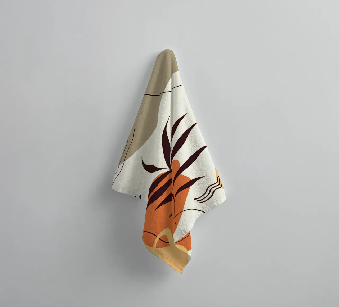 Scandinavian leaf shapes towel by Locquinn Fuller