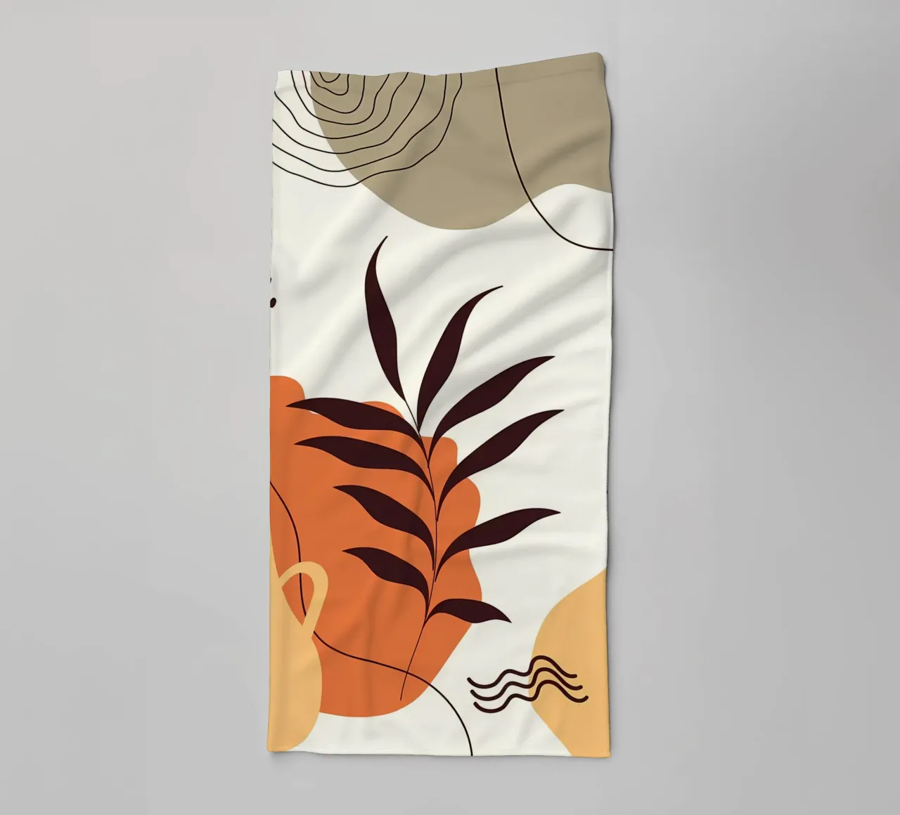 Scandinavian leaf shapes towel by Locquinn Fuller