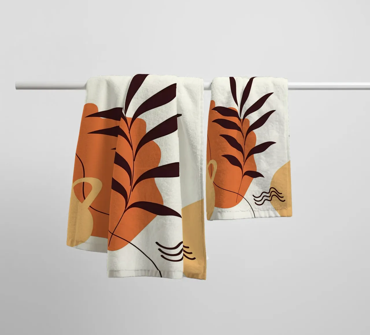 Scandinavian leaf shapes towel by Locquinn Fuller