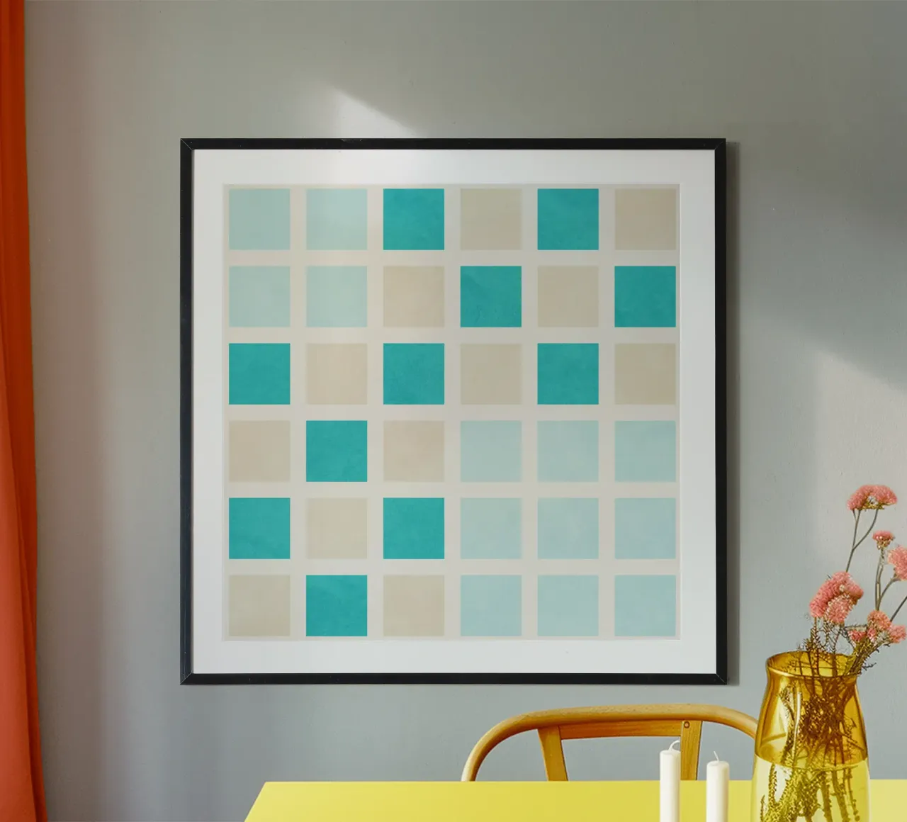 Blauw! poster van Shapes and Flowers