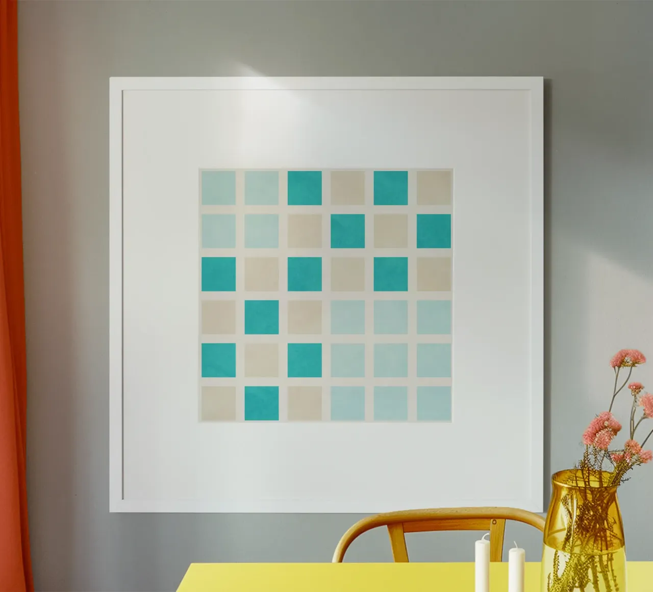 Blauw! poster van Shapes and Flowers