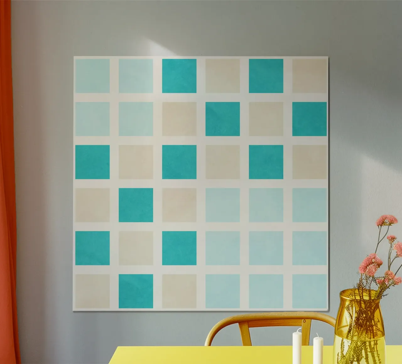 Blauw! poster van Shapes and Flowers