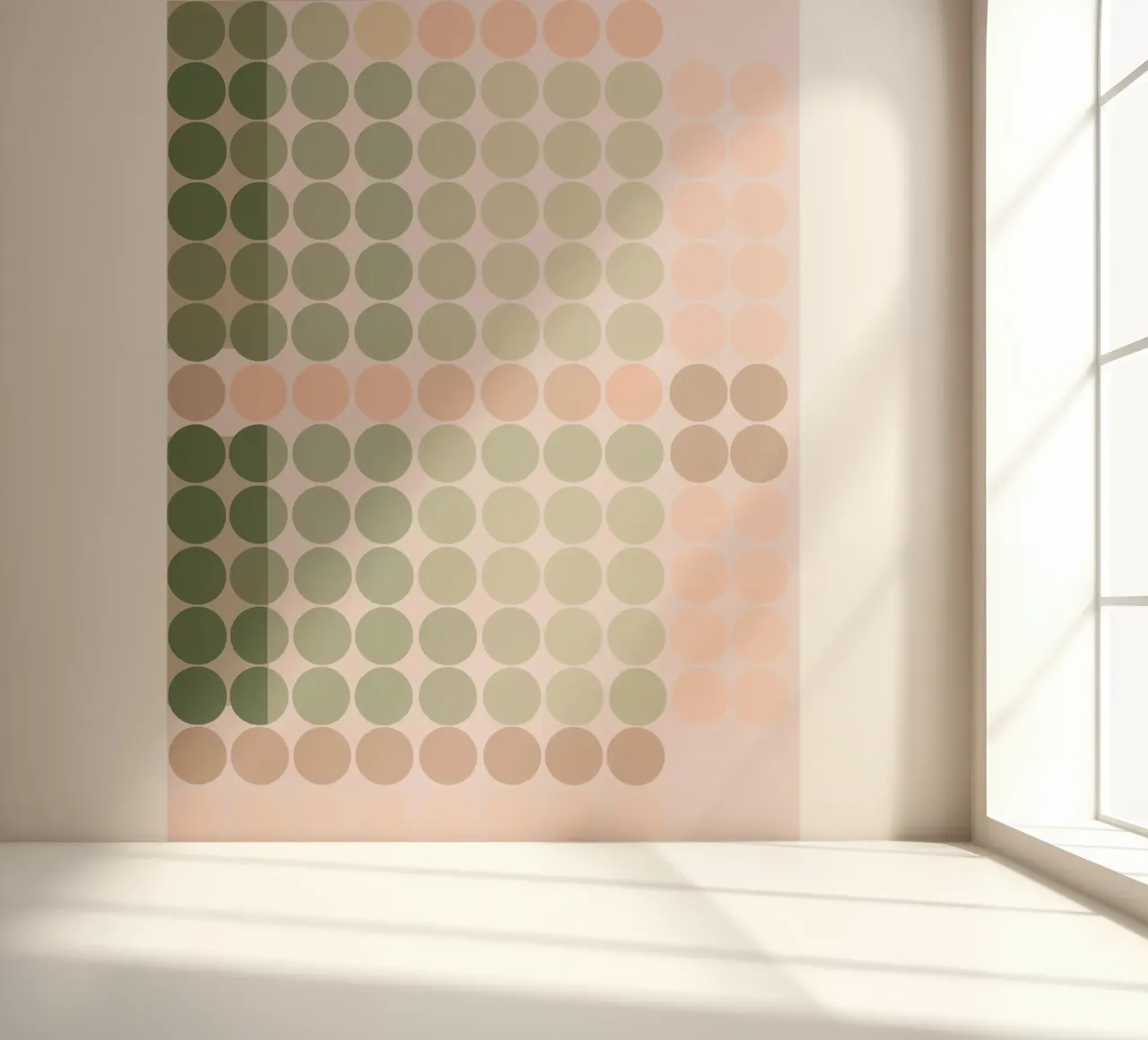 Fading circles | Estudio de color en rosa oscuro y oliva papel para pared de Autofocus