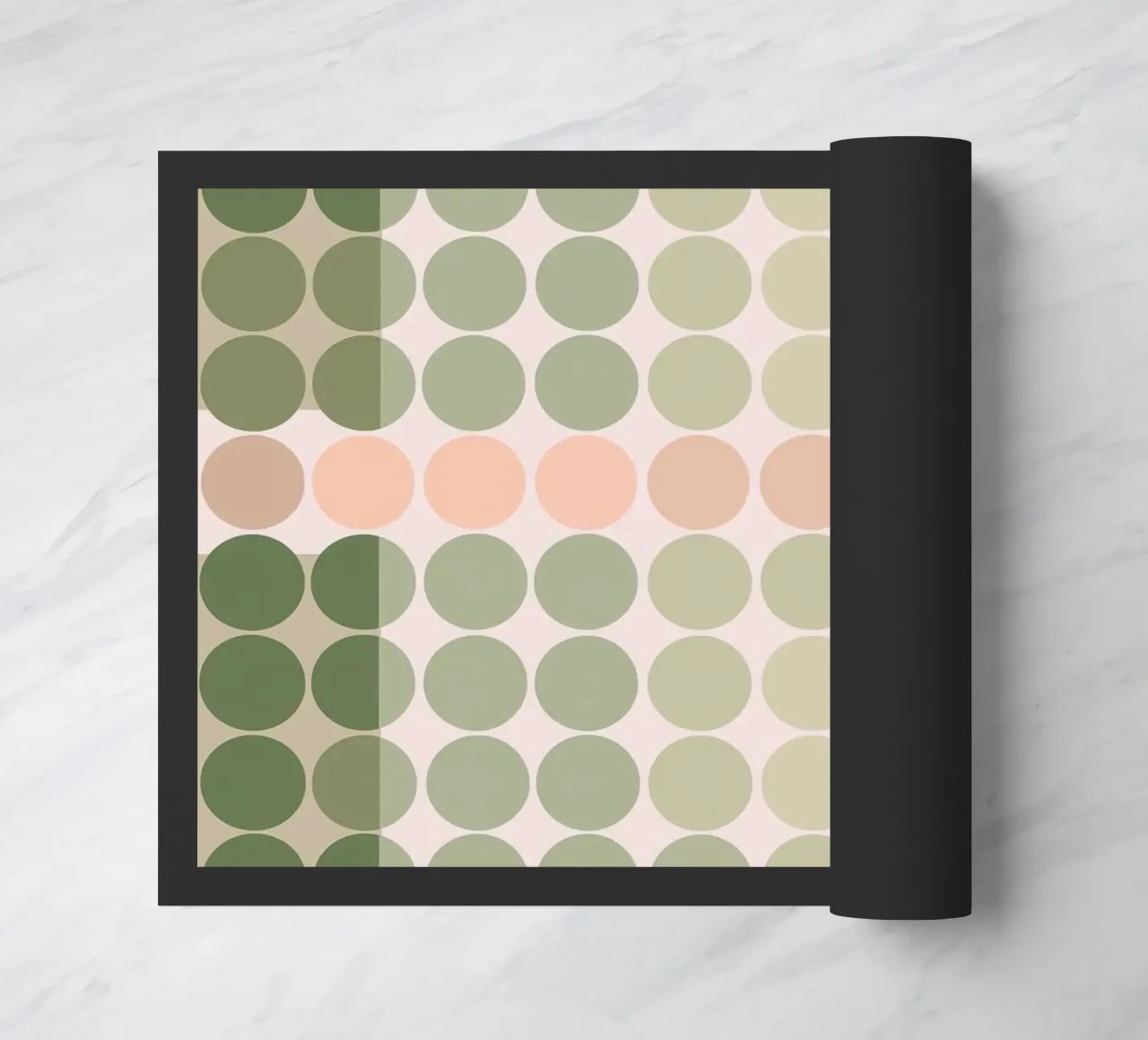 Fading circles | Estudio de color en rosa oscuro y oliva felpudo de Autofocus