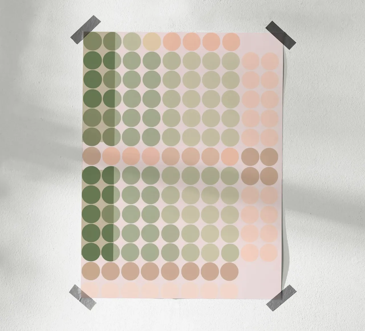 Cerchi in dissolvenza | Studio cromatico in rosa scuro e oliva carta hahnemühle da Autofocus