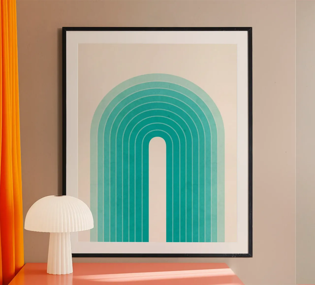 Teal Lines poster da Shapes and Flowers