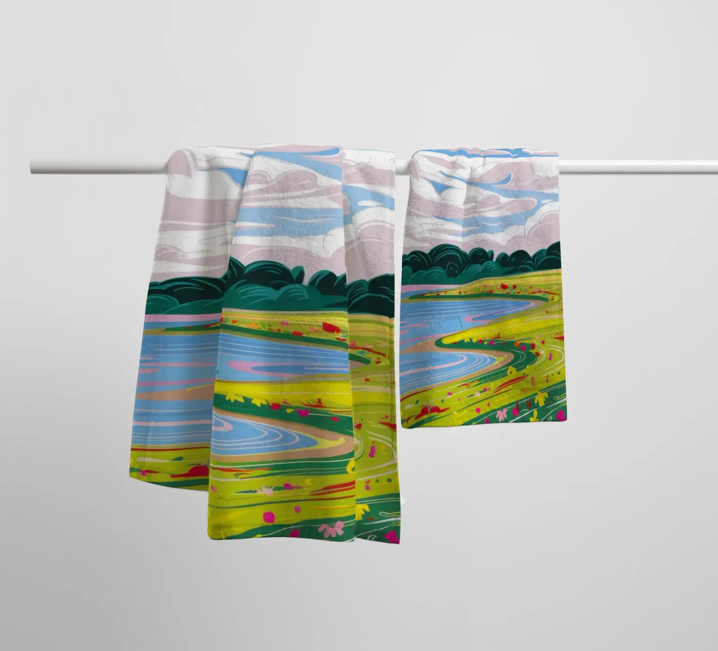 Dramatic Sky Landscape towel by Sun Riser
