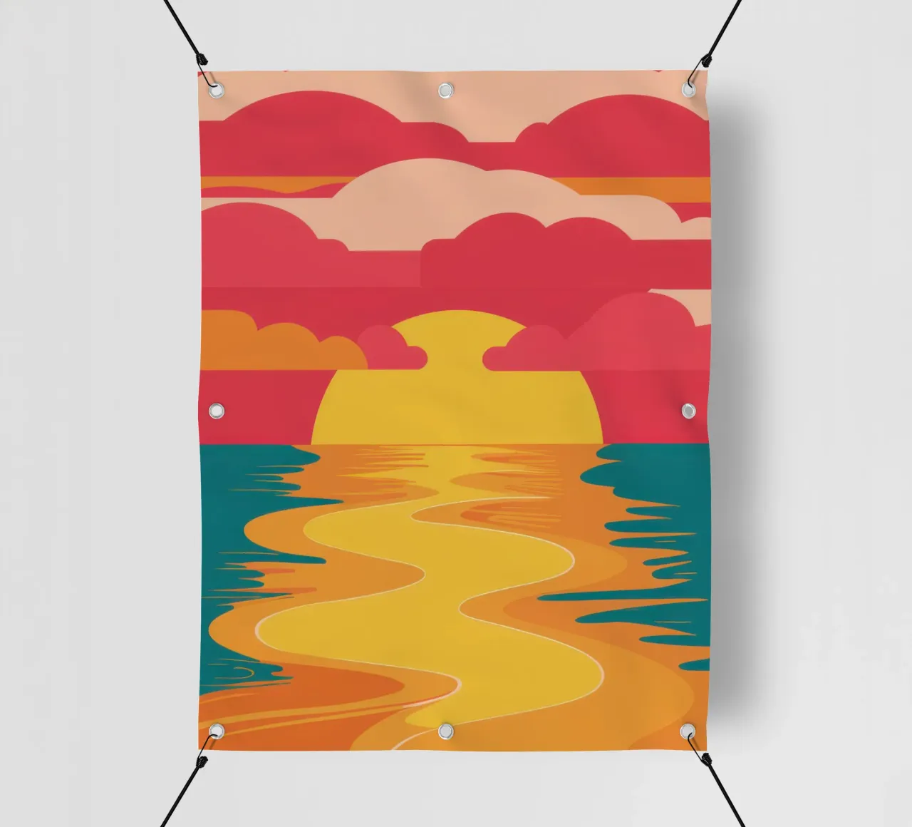 Tramonto sull'oceano cremisi telo in pvc da Sun Riser