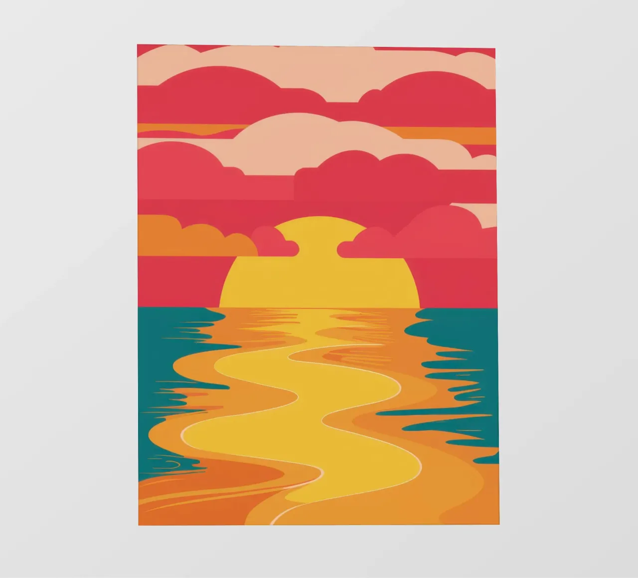 Tramonto sull'oceano cremisi telo in pvc da Sun Riser