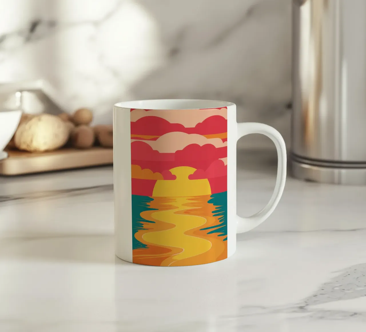 Tramonto sull'oceano cremisi tazza in ceramica da Sun Riser