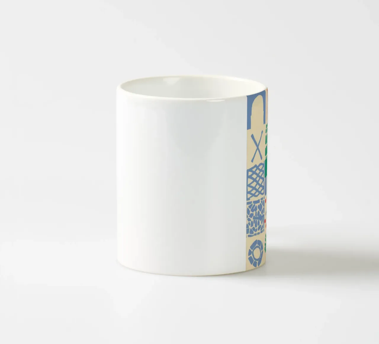 Medley di piastrelle folk tazza in ceramica da Sun Riser