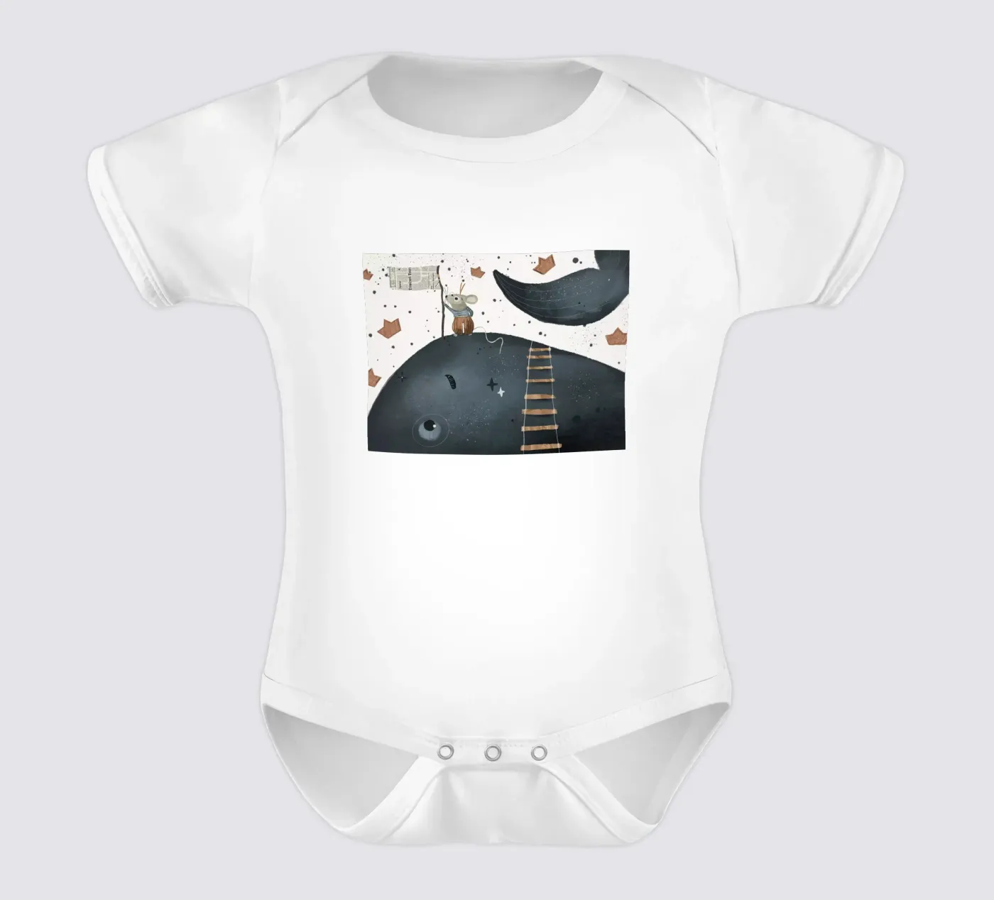Nelli Suneli - Little Mouse on big Adventures body neonato maniche corte da The Artcircle