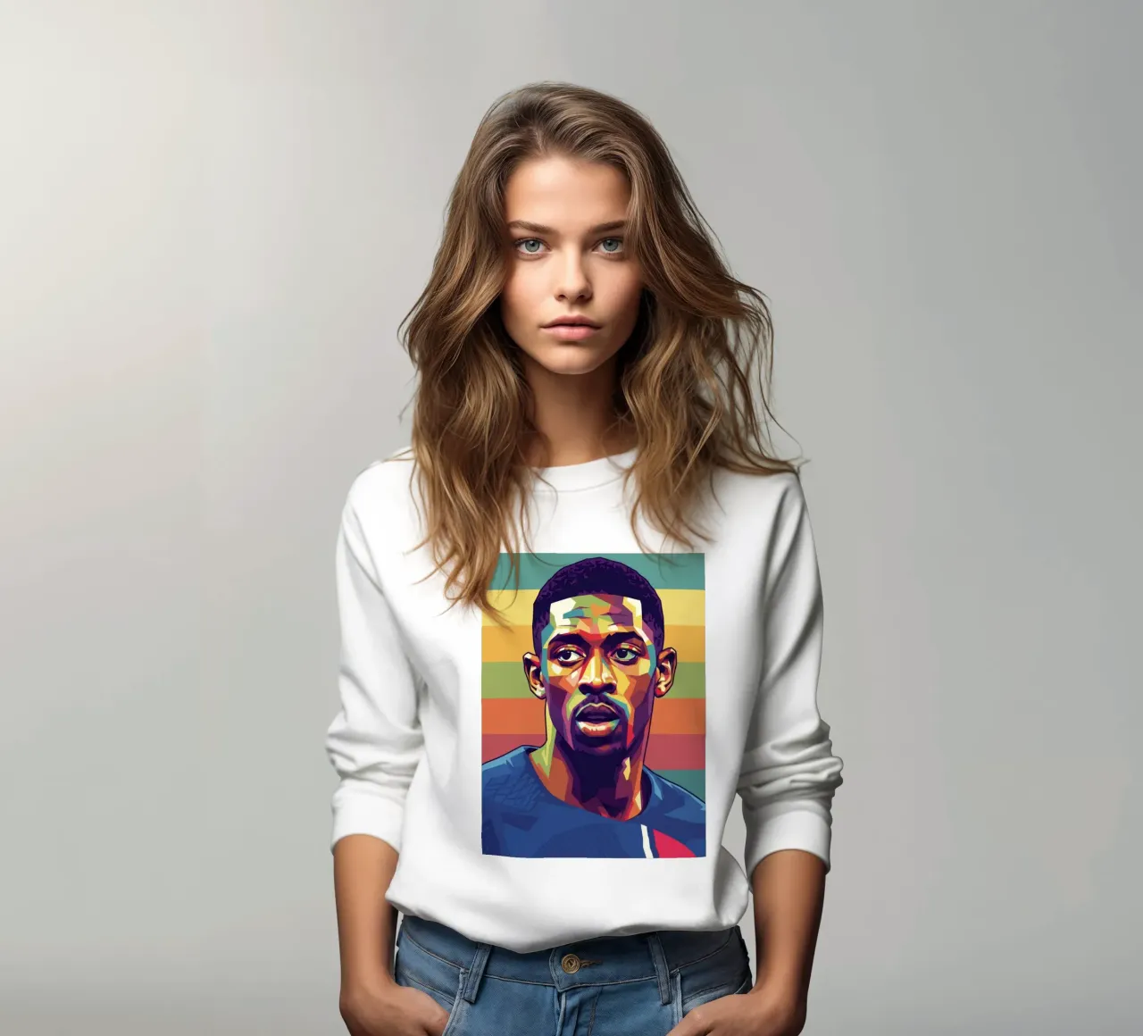 Ritratto pop art di Ousmane Dembele felpa da Hantamrata