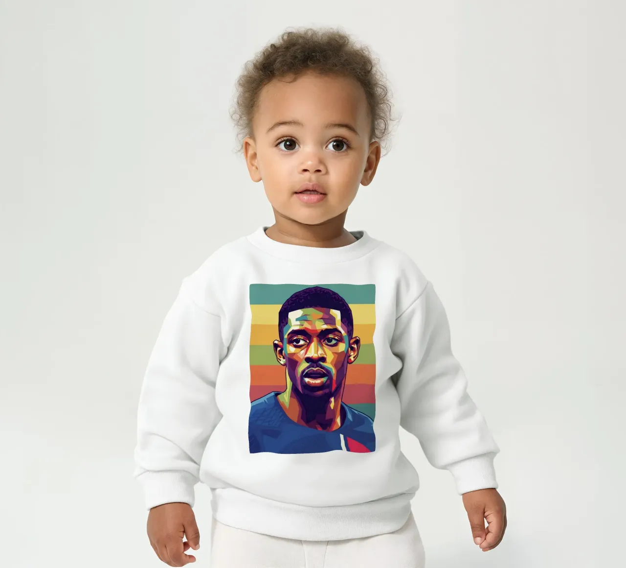 Ritratto pop art di Ousmane Dembele felpa neonato da Hantamrata