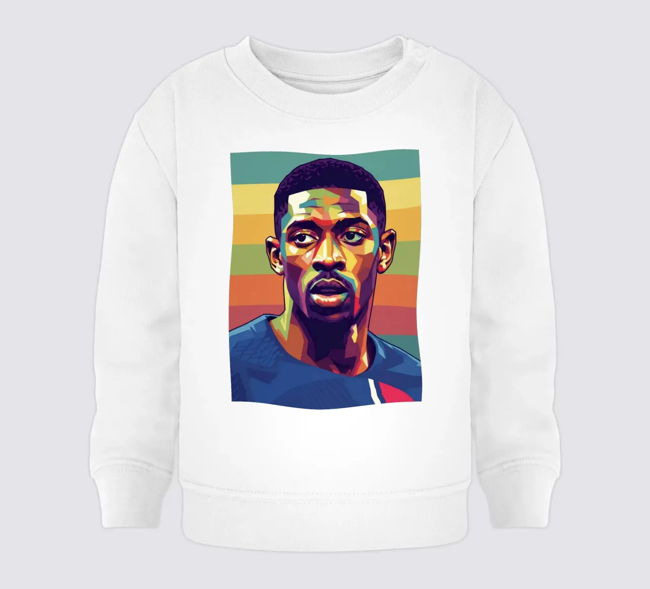 Ritratto pop art di Ousmane Dembele felpa neonato da Hantamrata