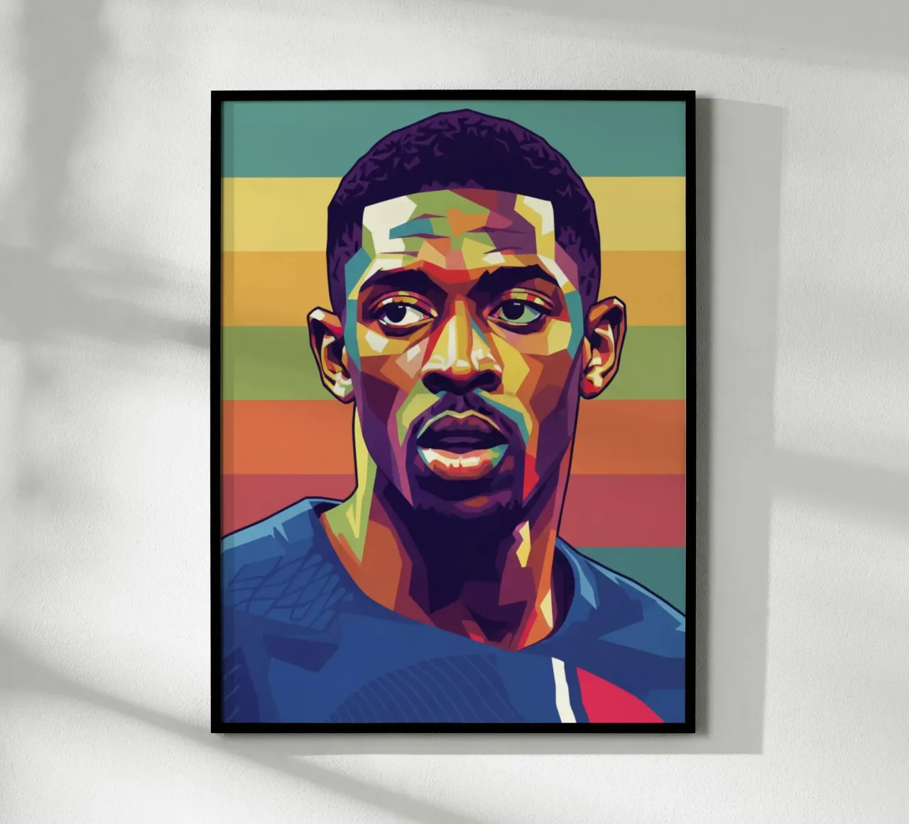 Ritratto pop art di Ousmane Dembele carta hahnemühle da Hantamrata