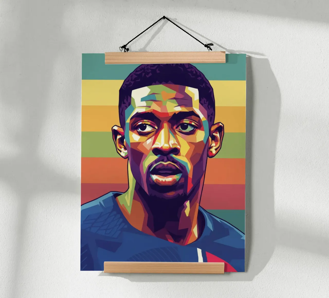 Ritratto pop art di Ousmane Dembele carta hahnemühle da Hantamrata