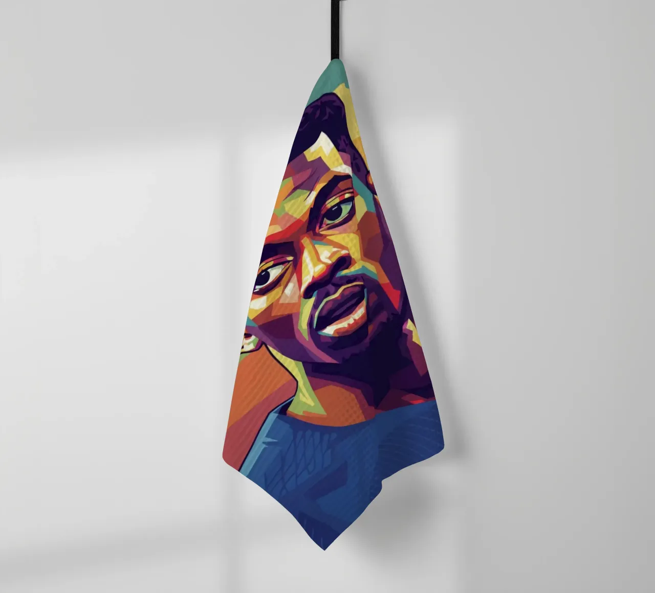 Portrait pop art d'Ousmane Dembele torchon de Hantamrata