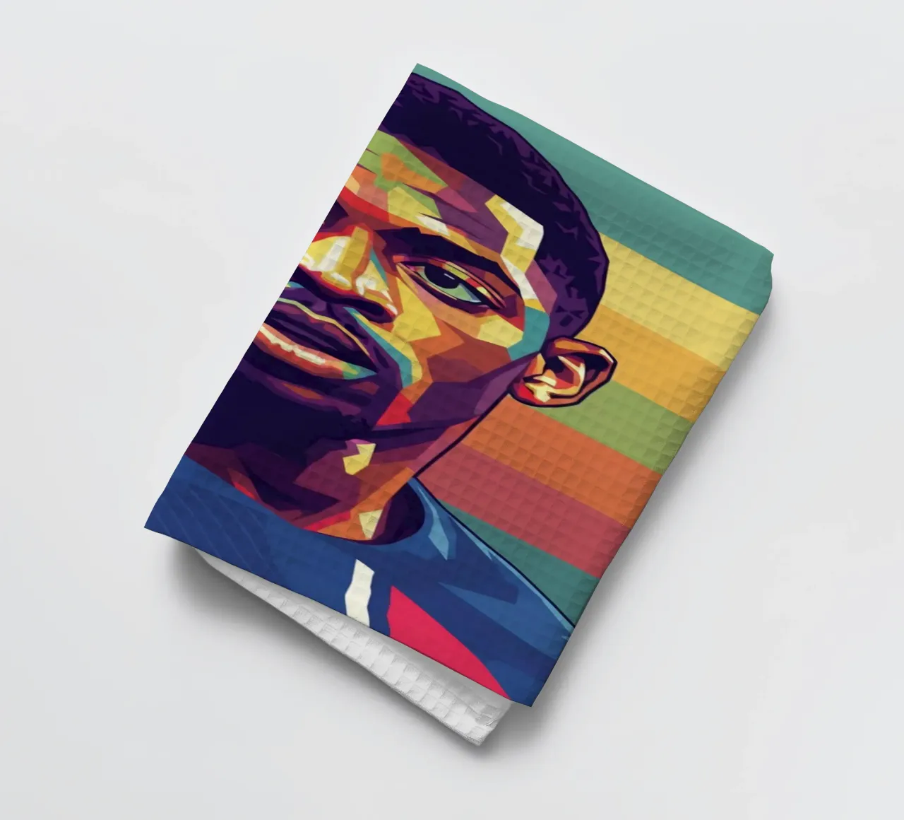 Portrait pop art d'Ousmane Dembele torchon de Hantamrata