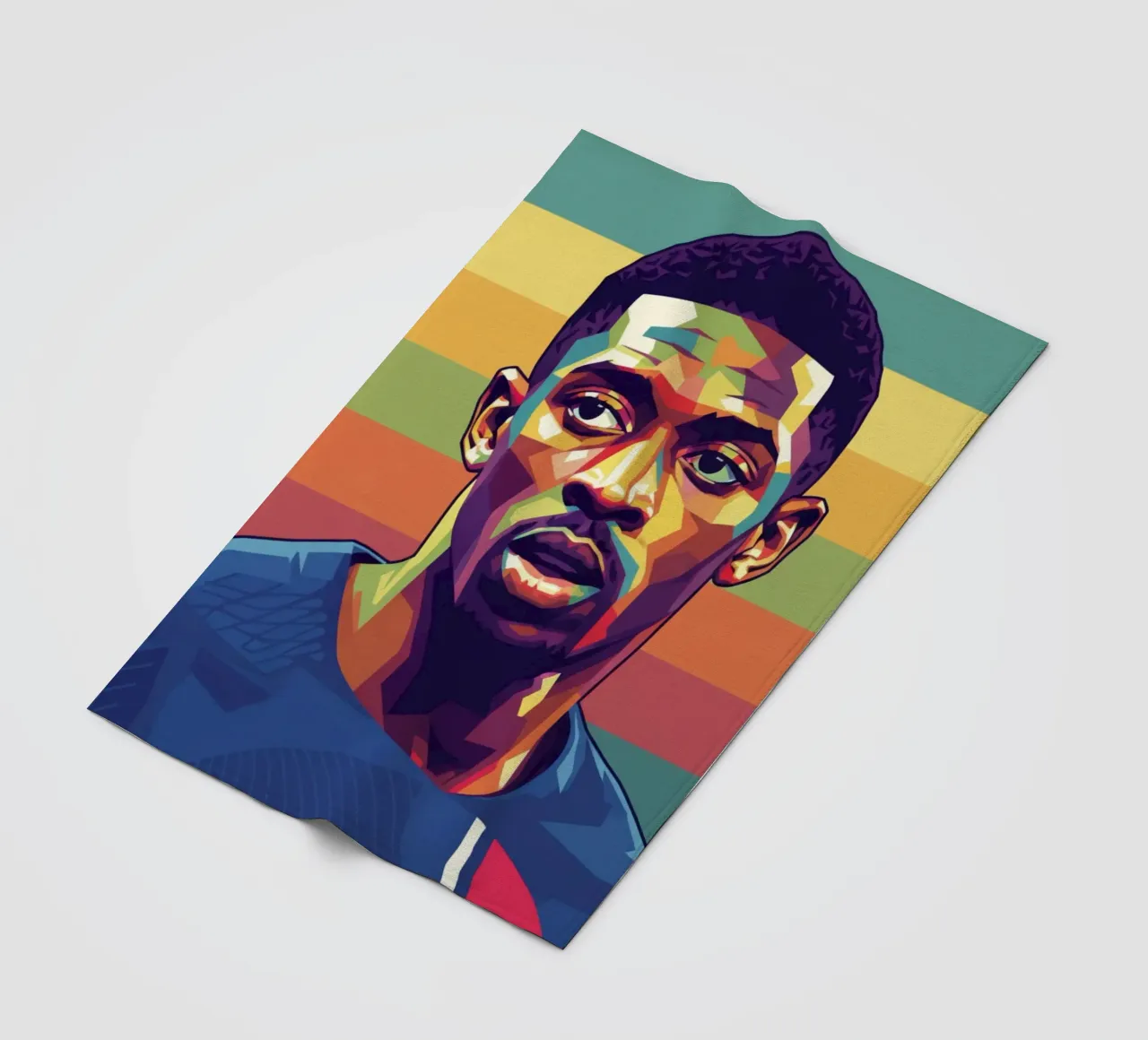 Ritratto pop art di Ousmane Dembele coperta in pile da Hantamrata
