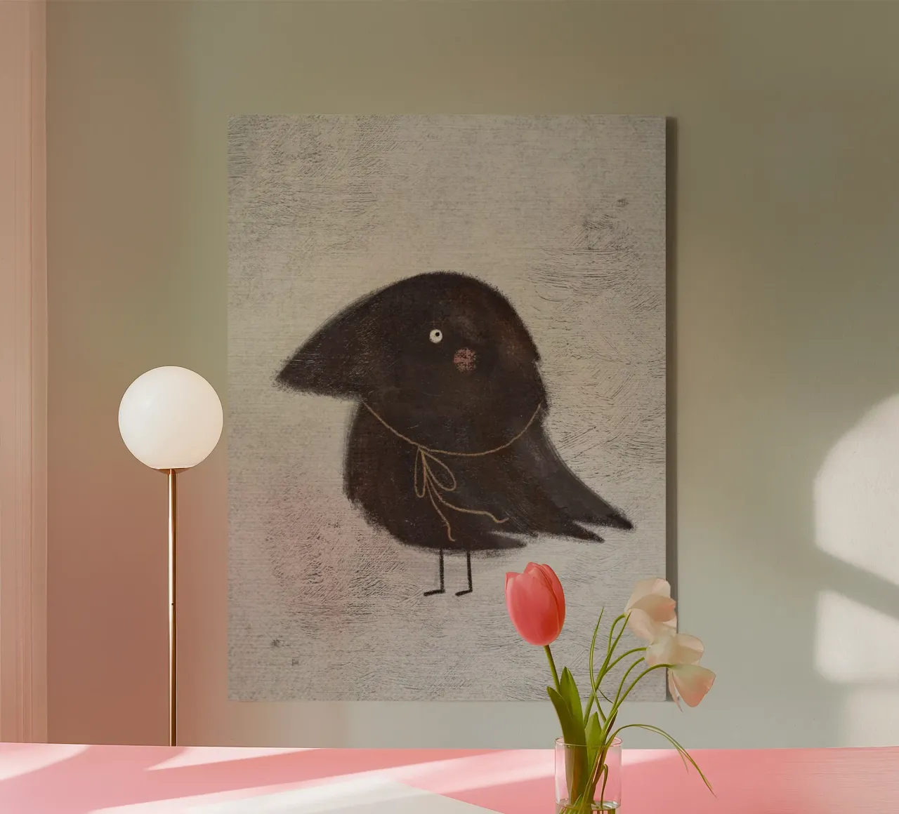 Nelli Suneli - Little Raven canvas with Floater frame by The Artcircle