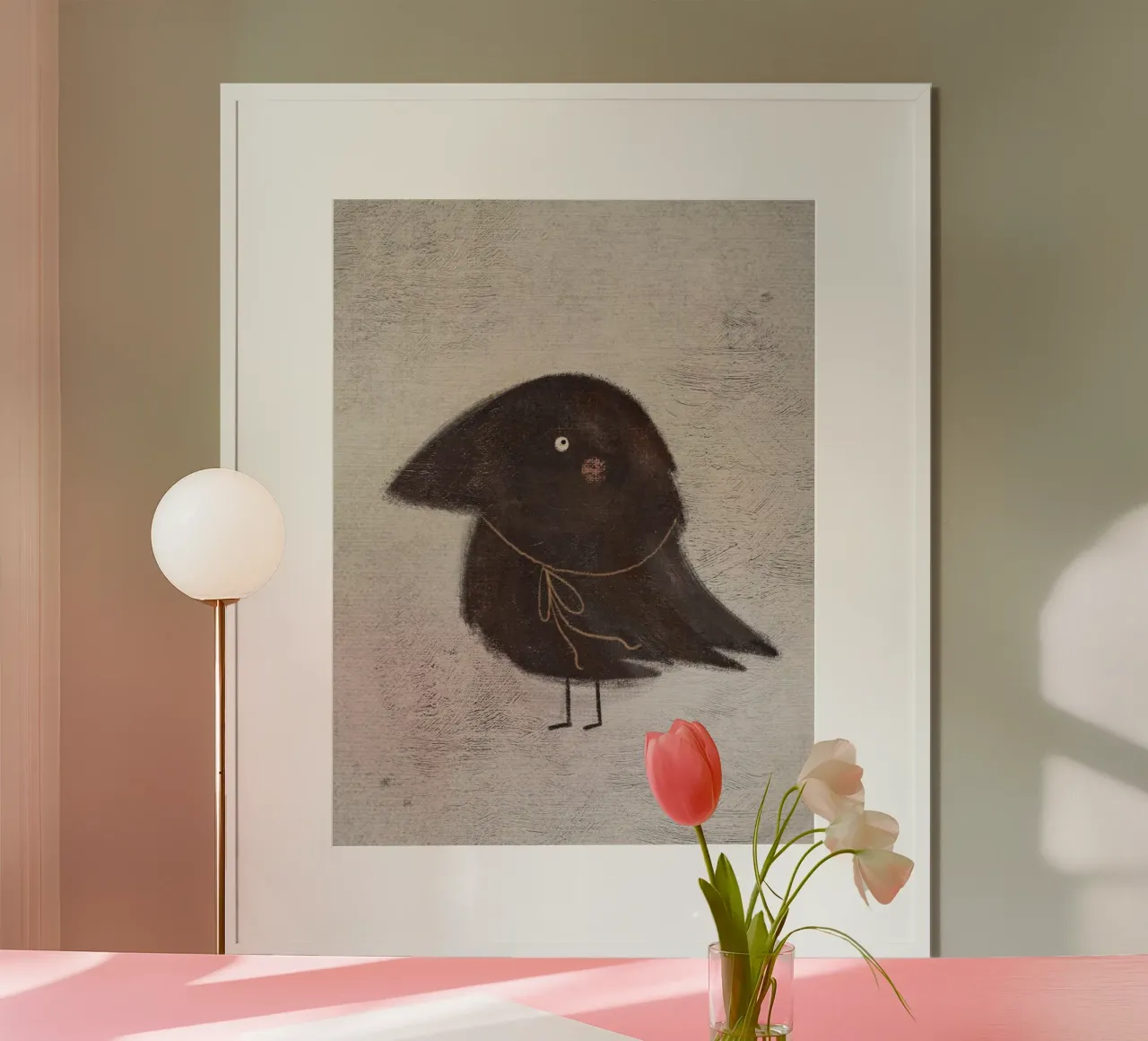 Nelli Suneli - Piccolo corvo poster con telaio in plastica da The Artcircle