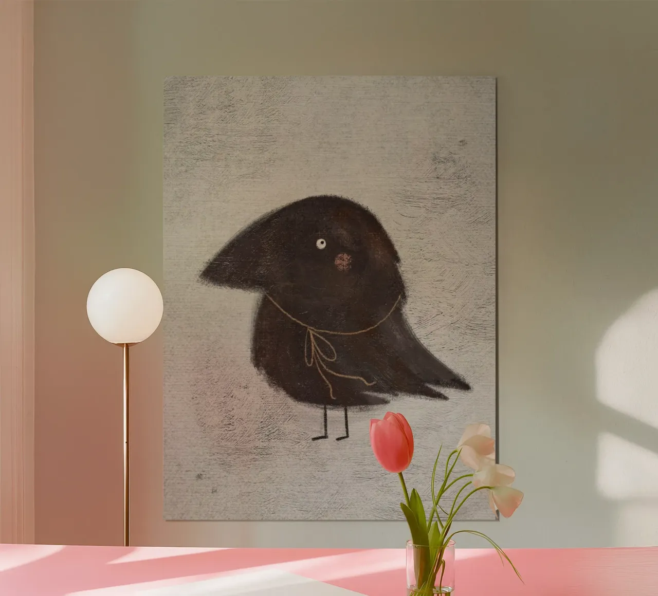 Nelli Suneli - Piccolo corvo poster con telaio in plastica da The Artcircle