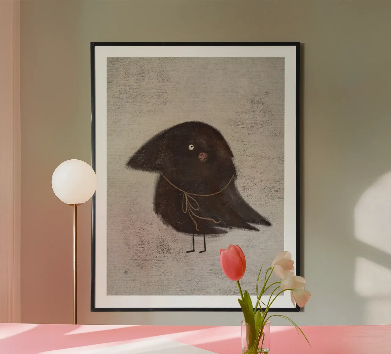 Nelli Suneli - Piccolo corvo poster con telaio in plastica da The Artcircle