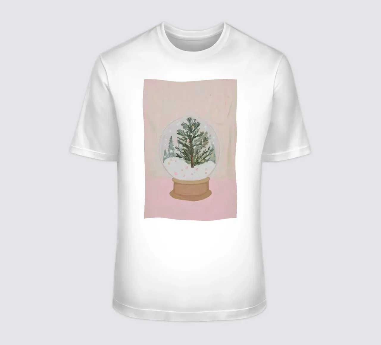Globo di neve con albero di Natale t-shirt da Little Lila