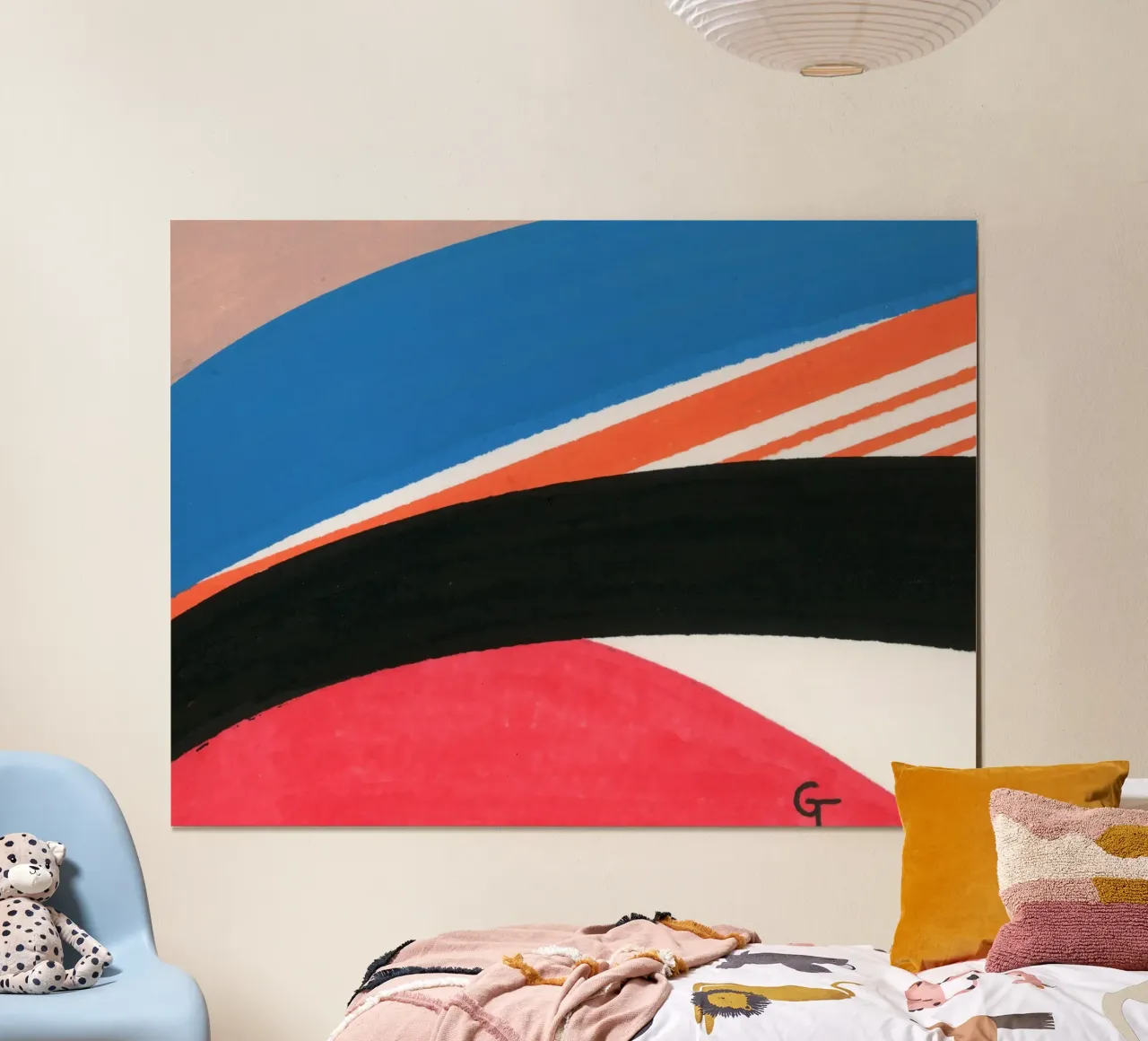 Colourful landscape poster con telaio in alluminio da gtobonart