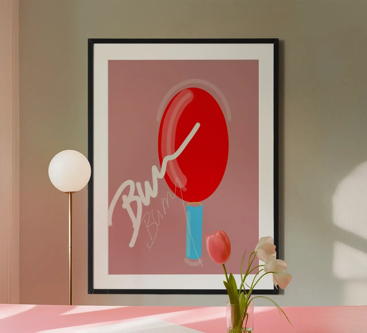 Eiscreme Bumi Bumi poster con telaio in plastica da Hej Ibiza by Ute Arnold