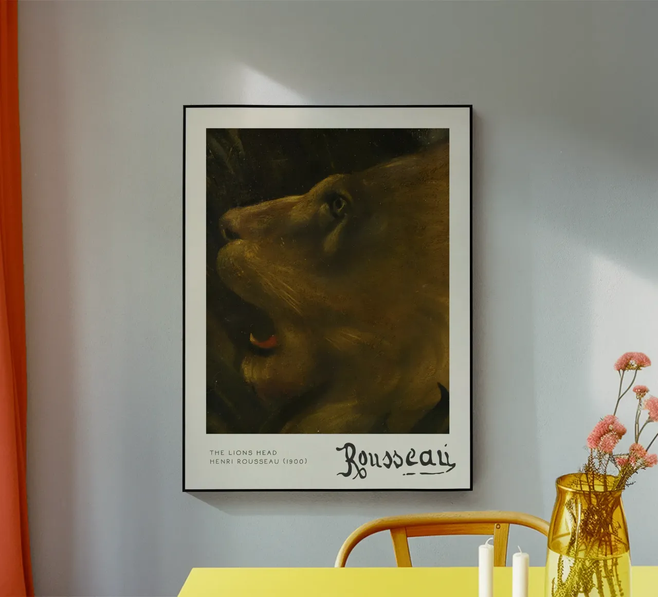 Rousseau "Het leeuwenkopje" (1900) Naïef primitivisme Close-up acryl van MyMuseum