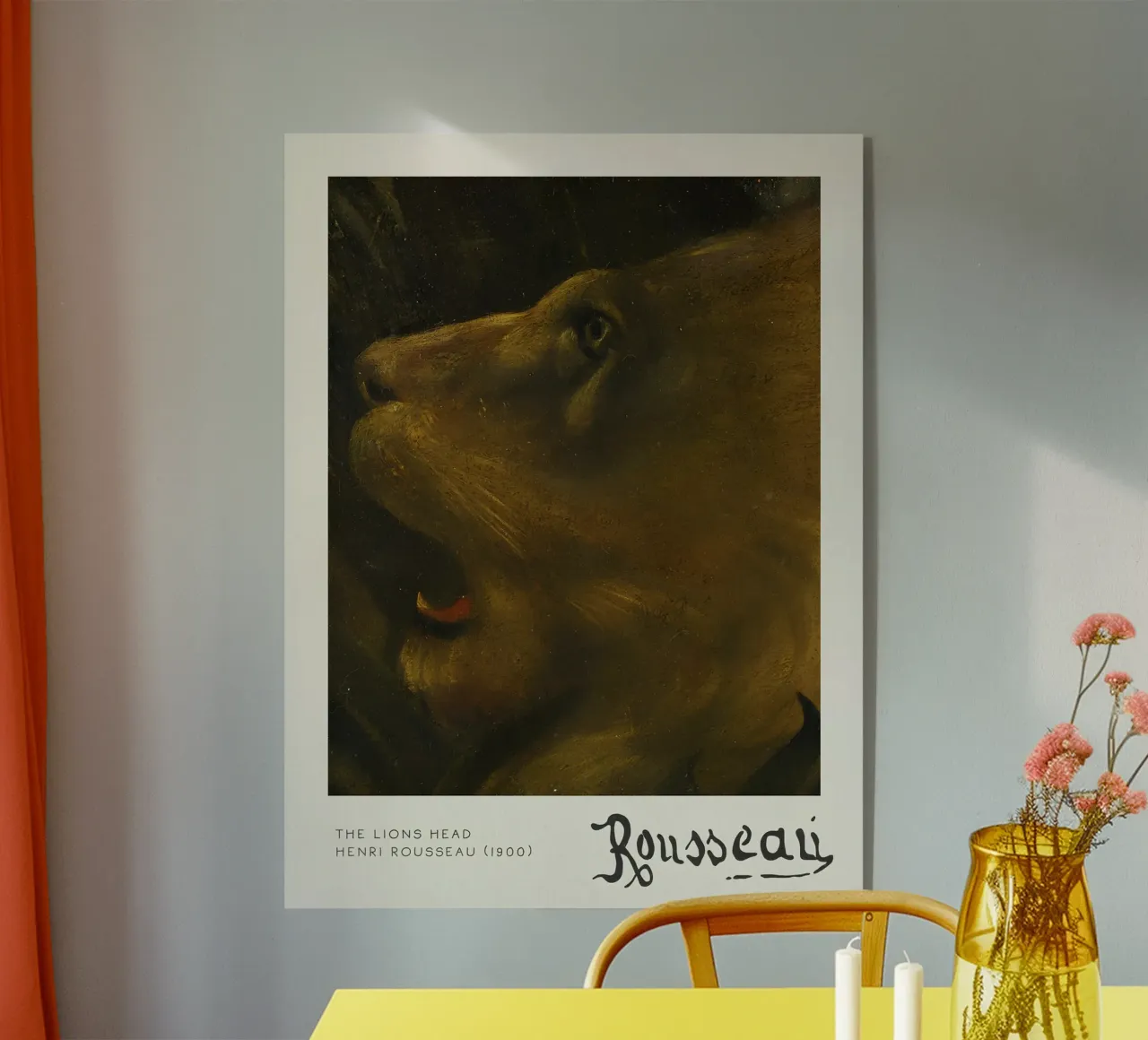 Rousseau "Het leeuwenkopje" (1900) Naïef primitivisme Close-up acryl van MyMuseum