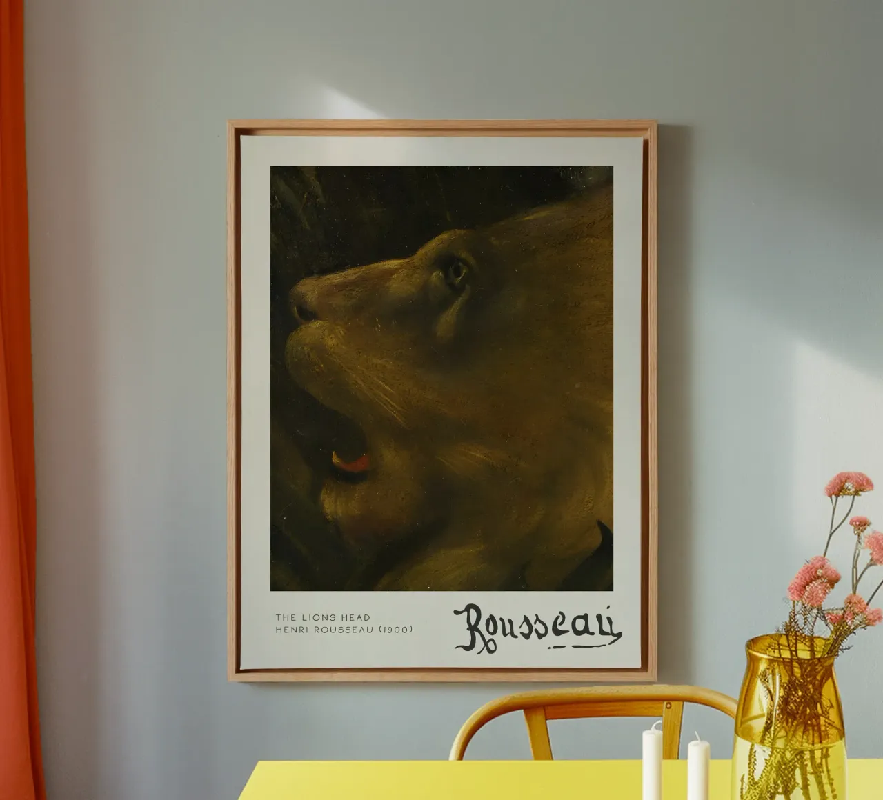 Rousseau "Het leeuwenkopje" (1900) Naïef primitivisme Close-up canvas van MyMuseum