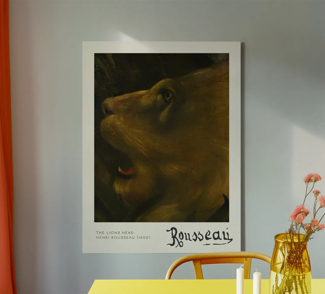 Rousseau "Het leeuwenkopje" (1900) Naïef primitivisme Close-up canvas van MyMuseum