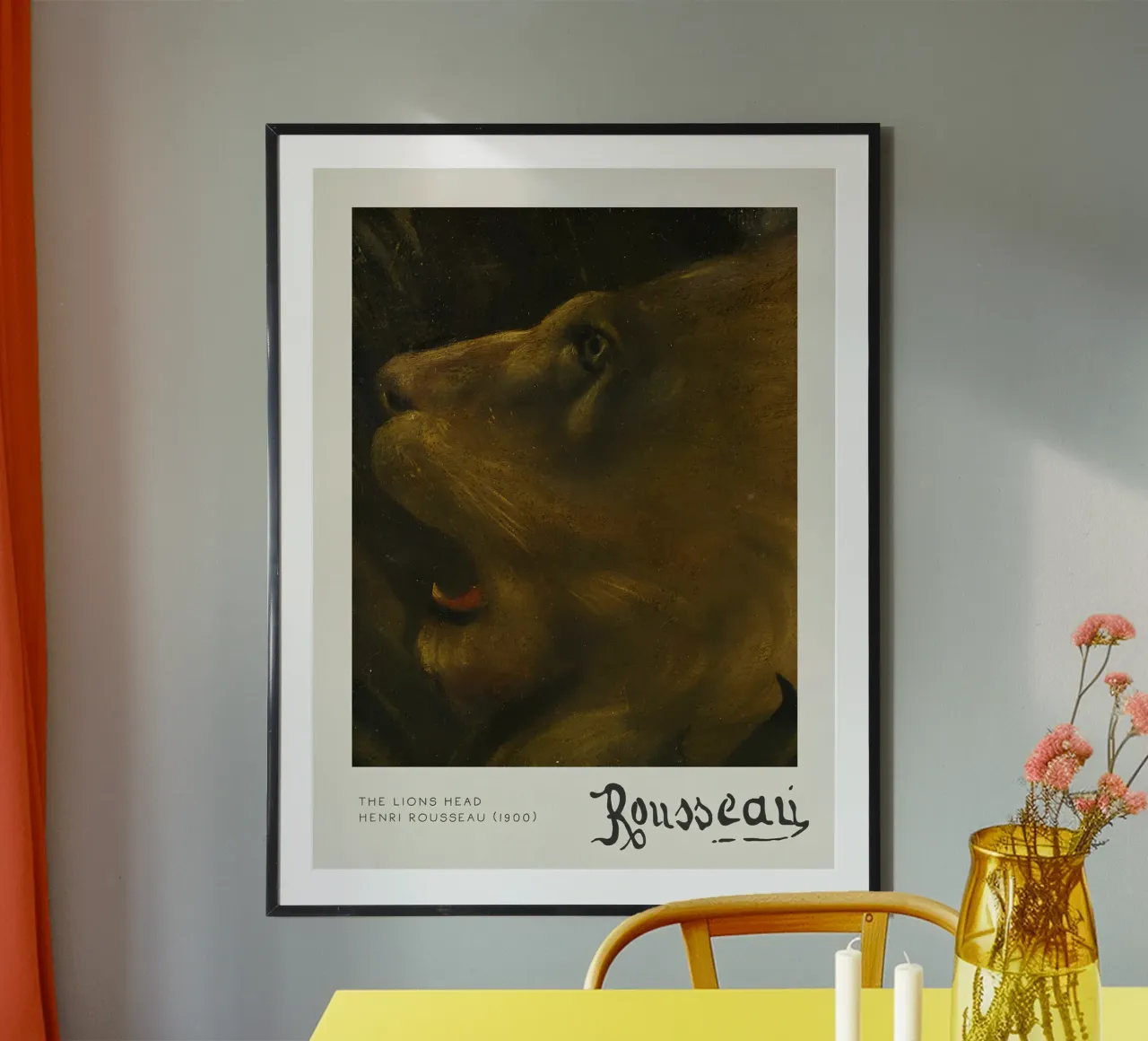 Rousseau "Het leeuwenkopje" (1900) Naïef primitivisme Close-up hahnemühle van MyMuseum