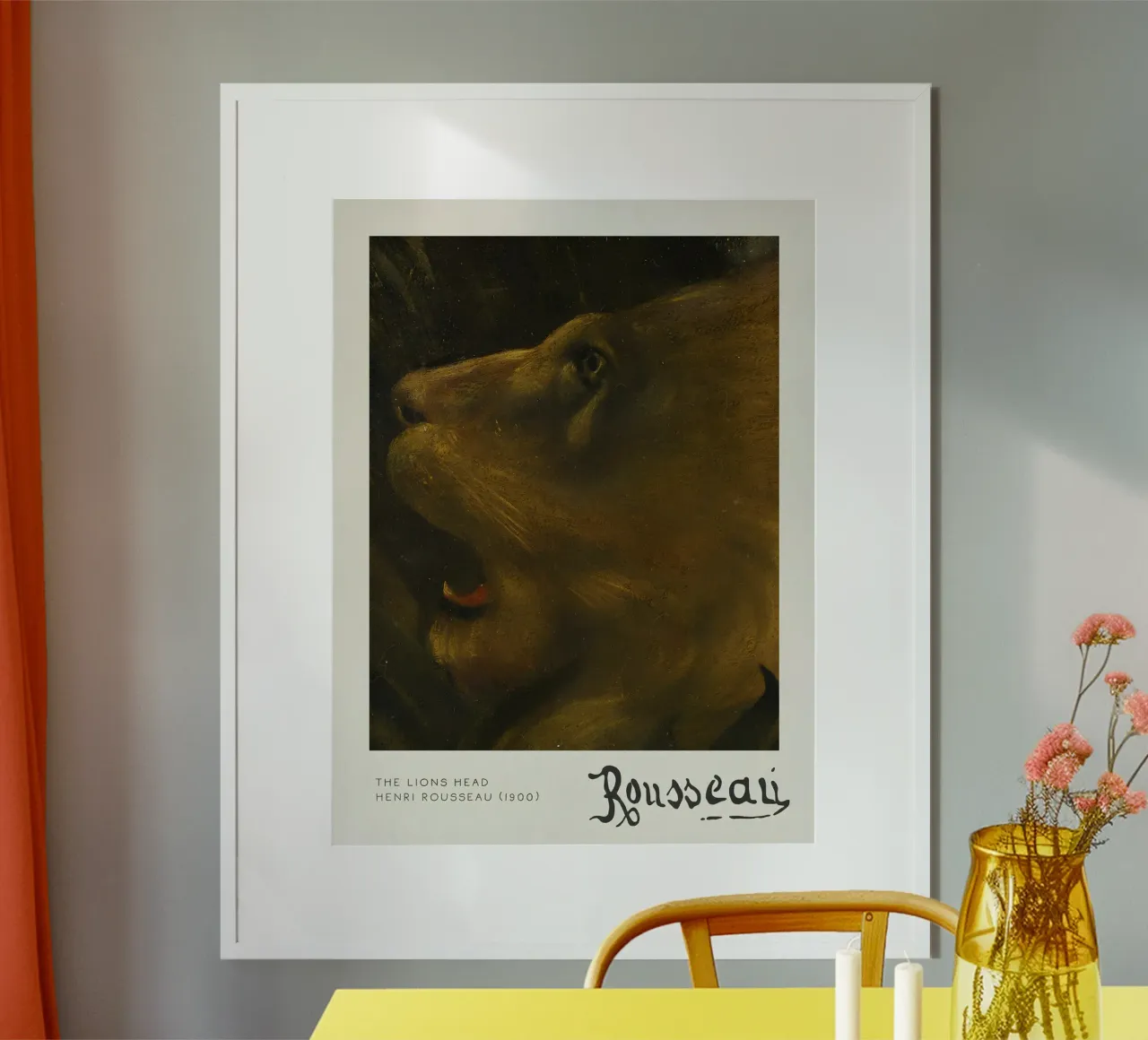 Rousseau "Het leeuwenkopje" (1900) Naïef primitivisme Close-up hahnemühle van MyMuseum