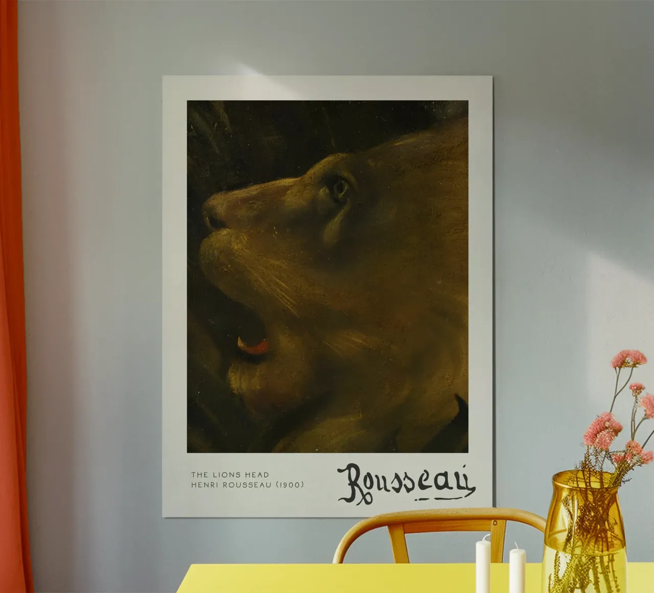 Rousseau "Het leeuwenkopje" (1900) Naïef primitivisme Close-up hahnemühle van MyMuseum