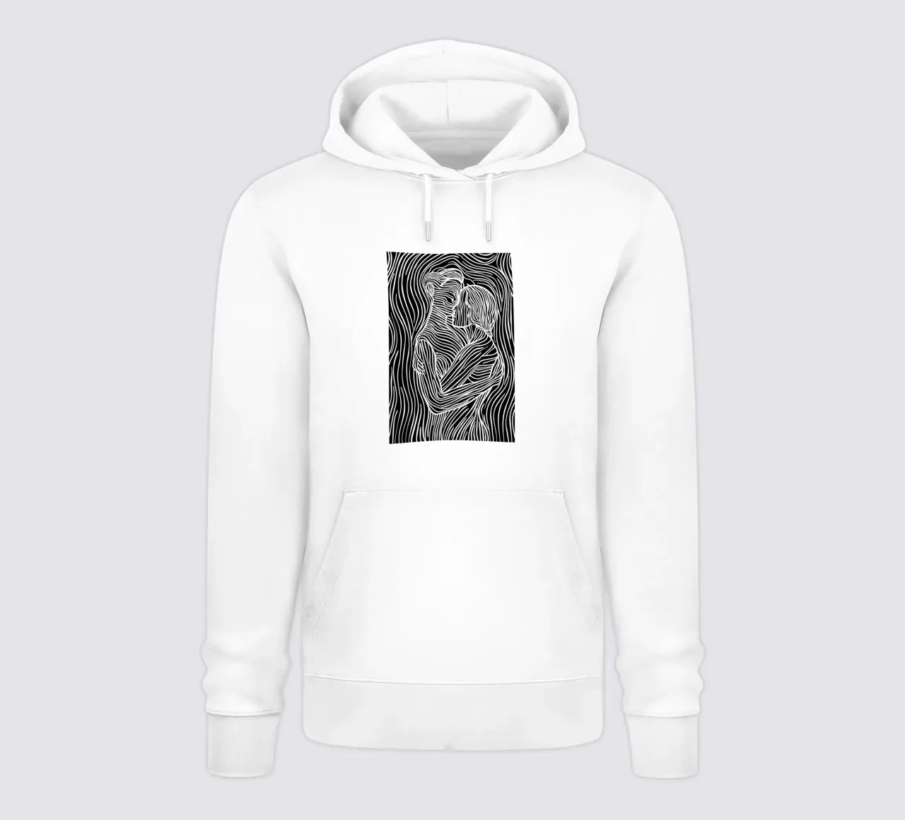 Coppia di innamorati | Line art felpa con cappuccio da Autofocus