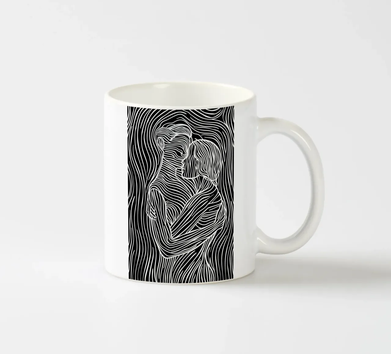 Coppia di innamorati | Line art tazza in ceramica da Autofocus
